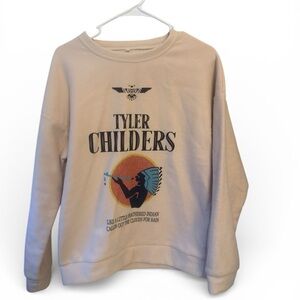 Tyler Childers Graphic Fleece-Lined Crewneck Sweatshirt | Beige